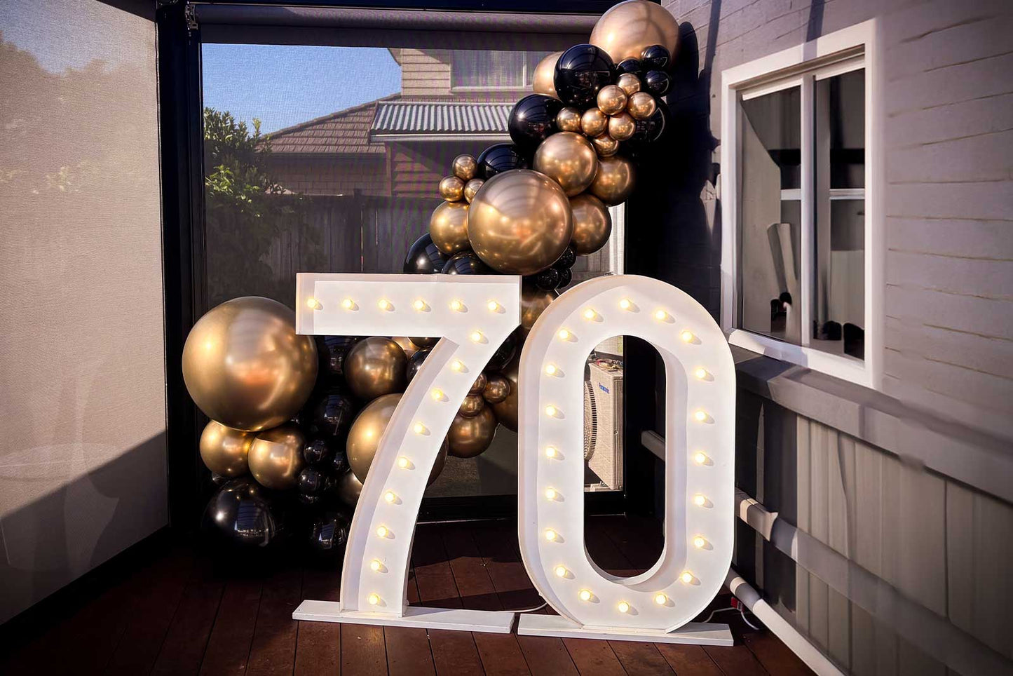 70 marquee lights for milestone celebrations, parties, or event décor