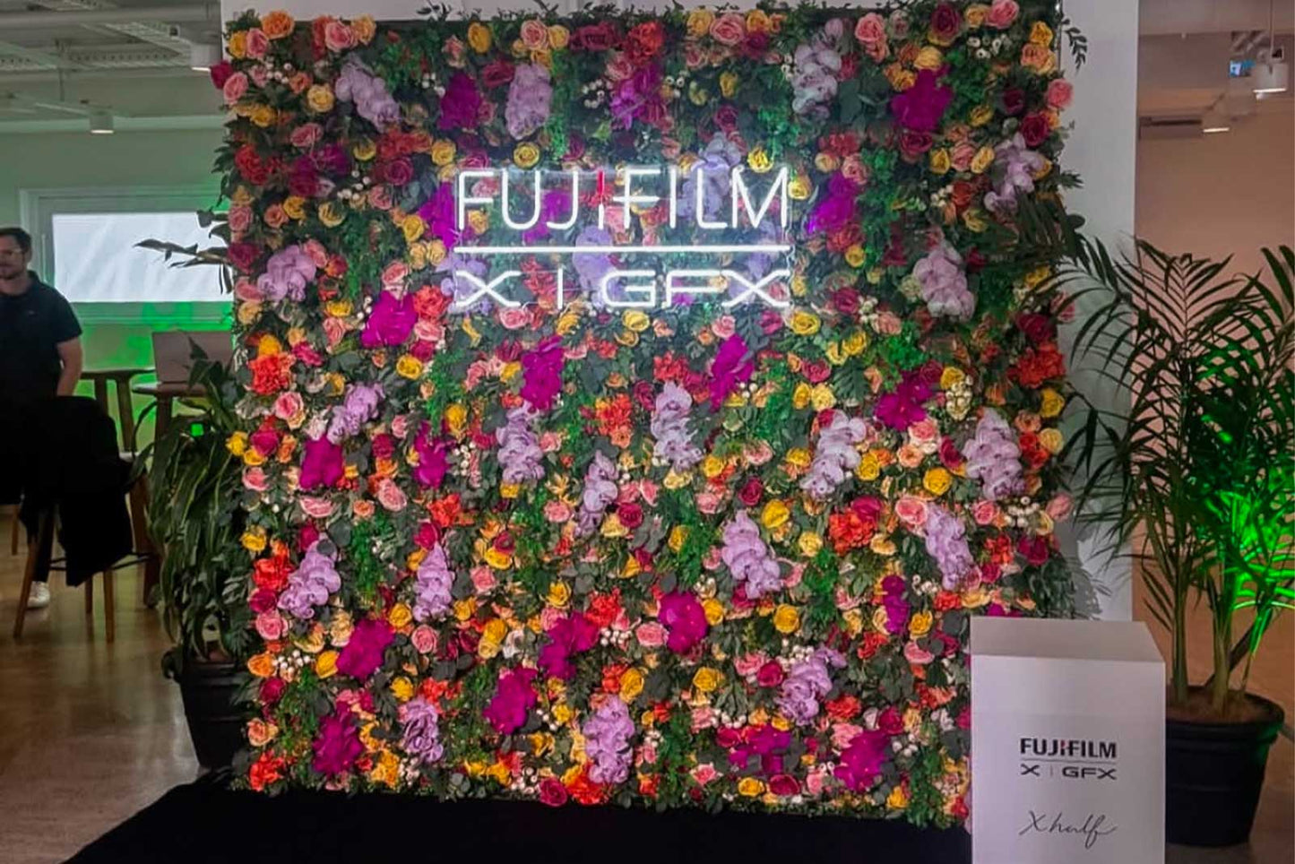 Elegant floral wall backdrop for professional corporate gatherings
