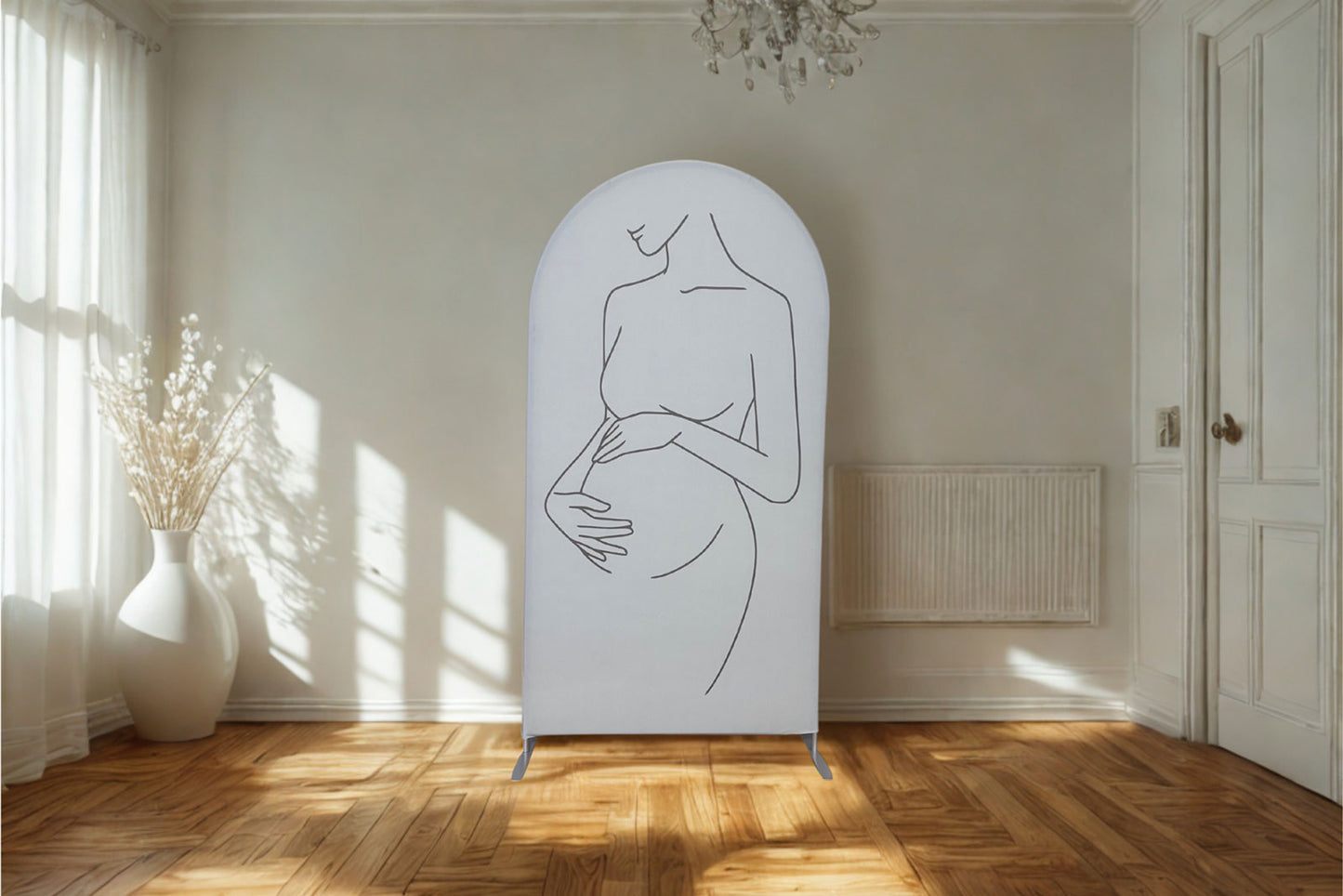 Pregnant silhouette backdrop for baby shower or maternity celebration