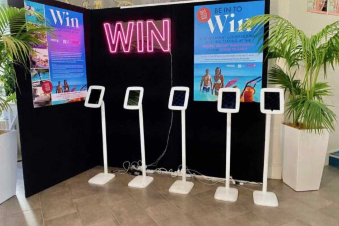 WIN neon light hire for sports events, corporate events, competitions and celebrations in Auckland by Mad Dog Backdrops.