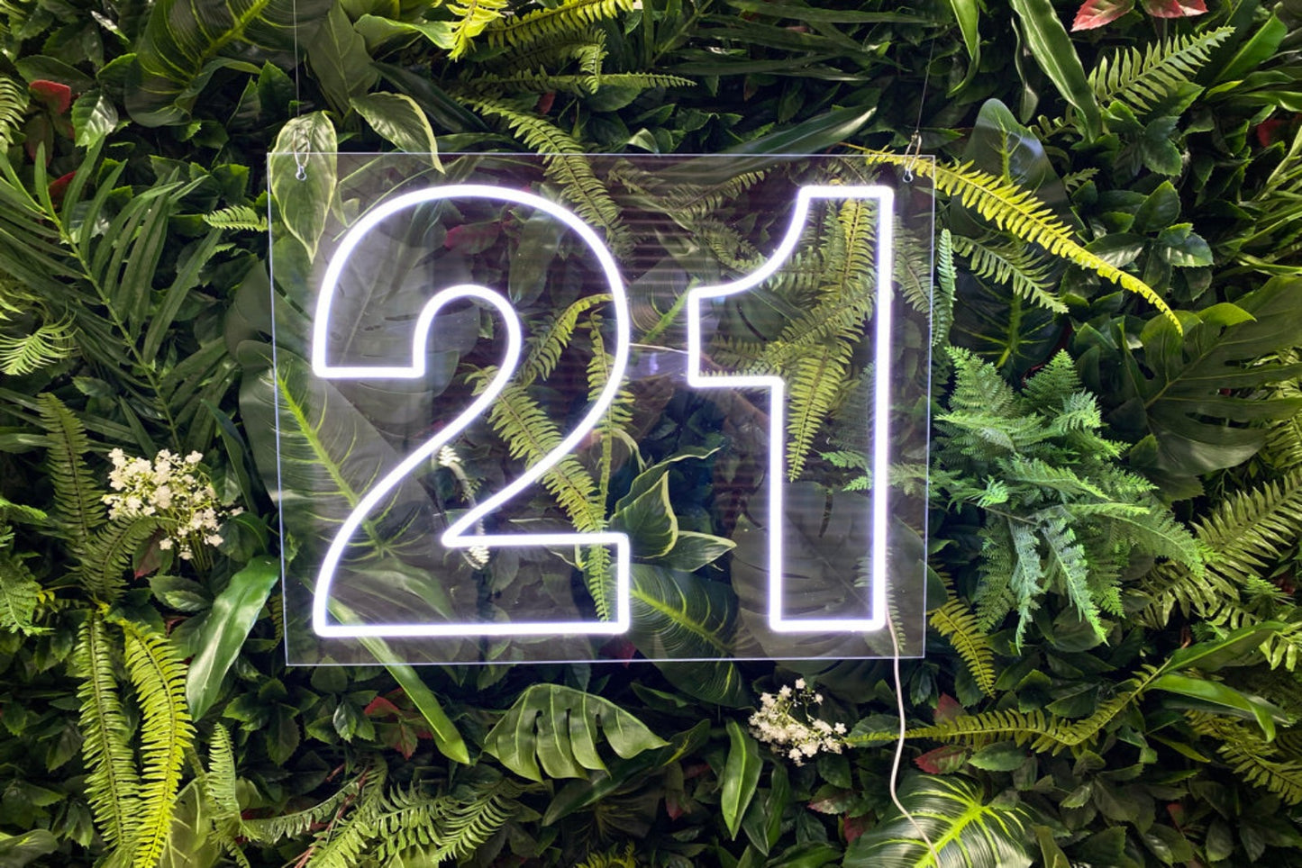 21 neon sign hire for 21st birthday parties or milestone celebrations