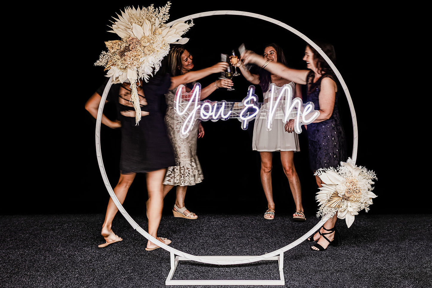 Elegant round frame backdrop for corporate or social events