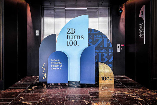Celebrating 100 Years of ZB — Custom Arch Backdrop at NZICC