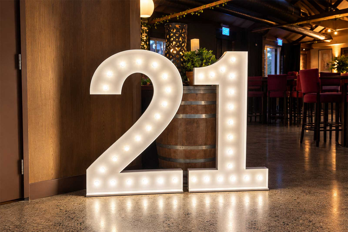 21 marquee light-up number for birthday and event celebrations