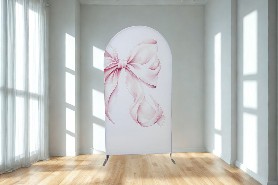 Pink Bow Fabric Backdrop