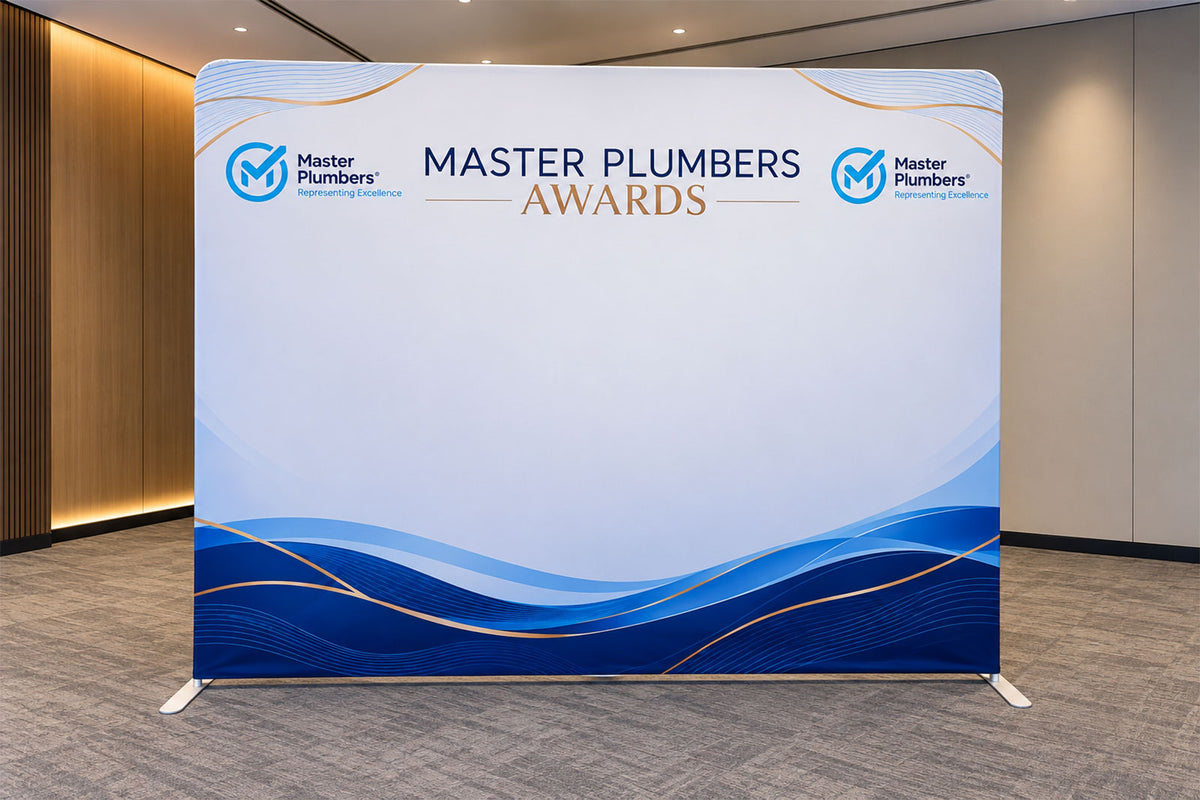 Straight tension media wall for awards event backdrop