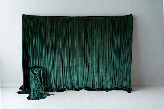Green Velvet Backdrop Draping Curtain