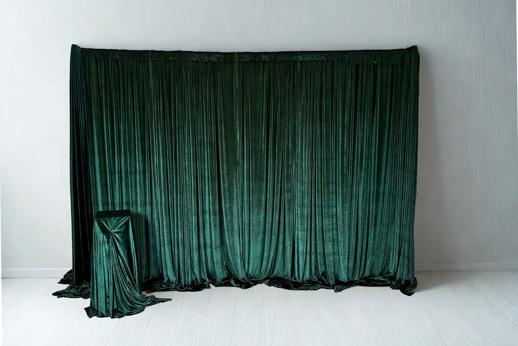 Green Velvet Backdrop Curtain