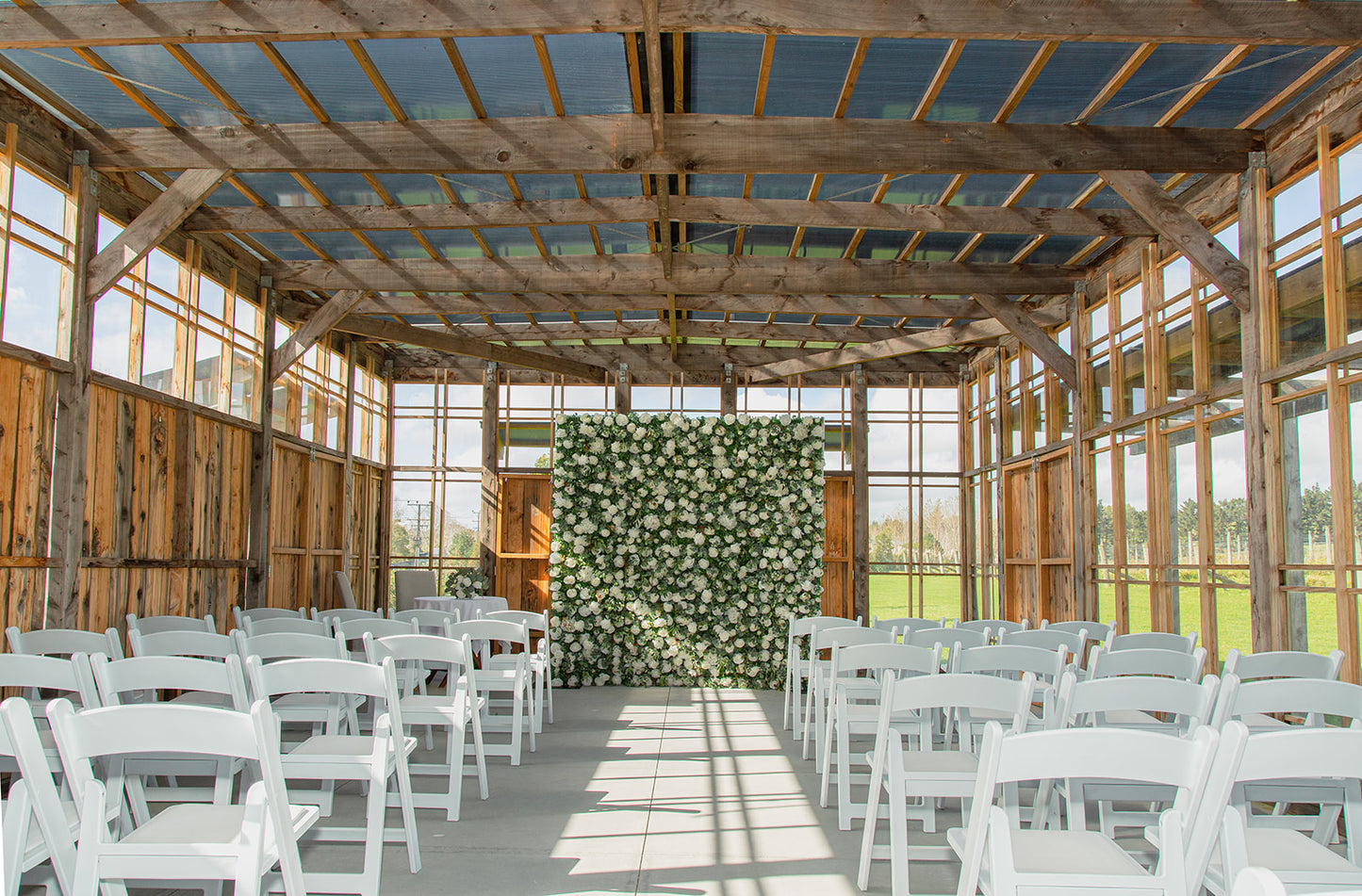 Artificial flower wall for weddings with realistic blooms and texture
