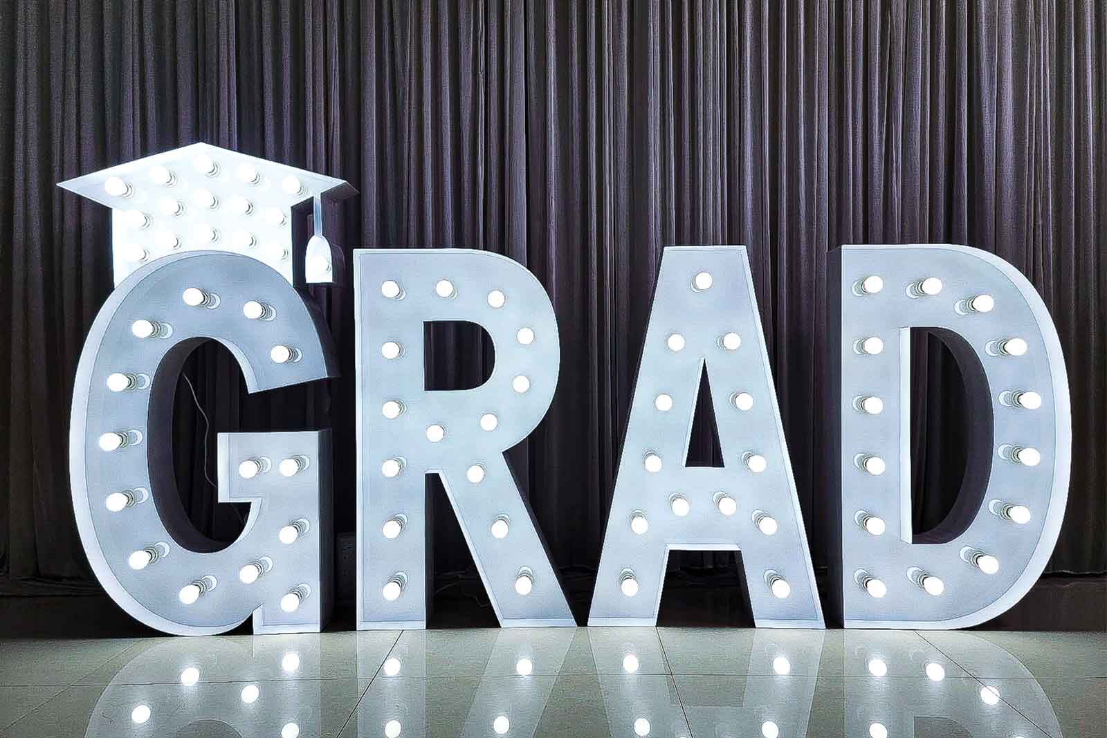 Graduation photo backdrop and decorations for celebrating graduates at parties and events in Auckland