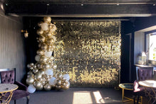 Load image into Gallery viewer, Large balloon garland on shimmer wall installation for event spaces and corporate activations in Auckland
