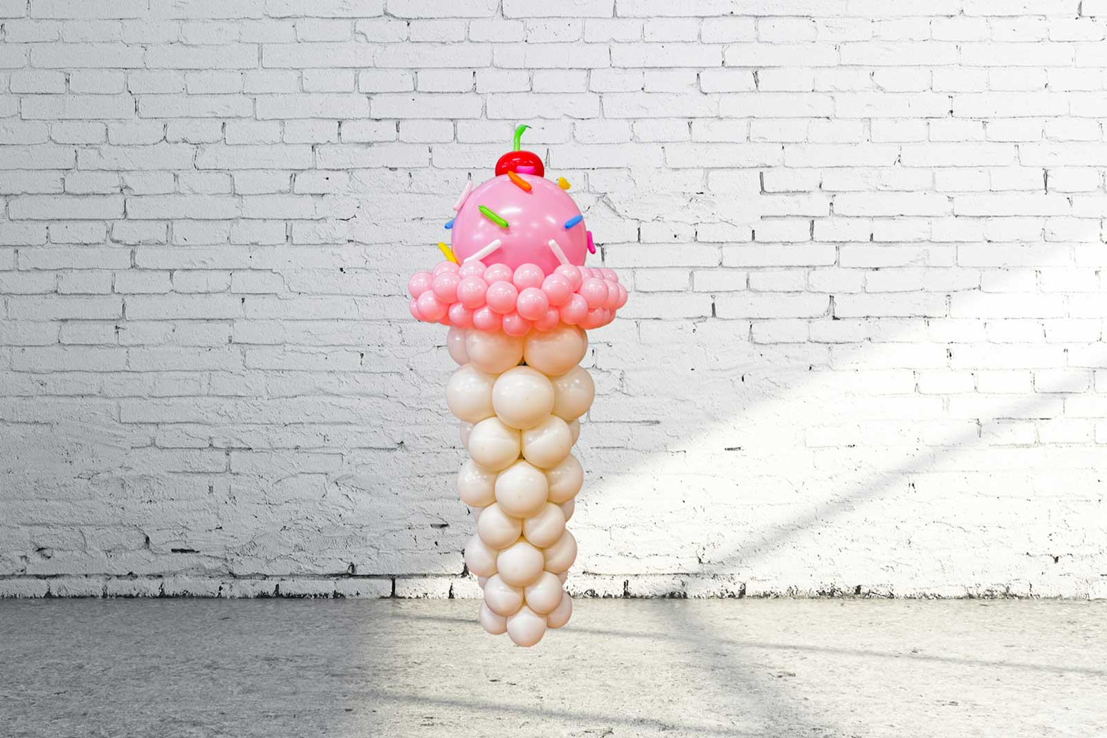 Balloon ice cream display for parties, birthdays, and fun event styling
