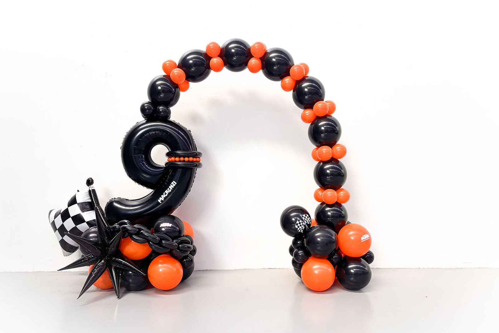 Balloon number arch backdrop in Auckland for birthdays and events