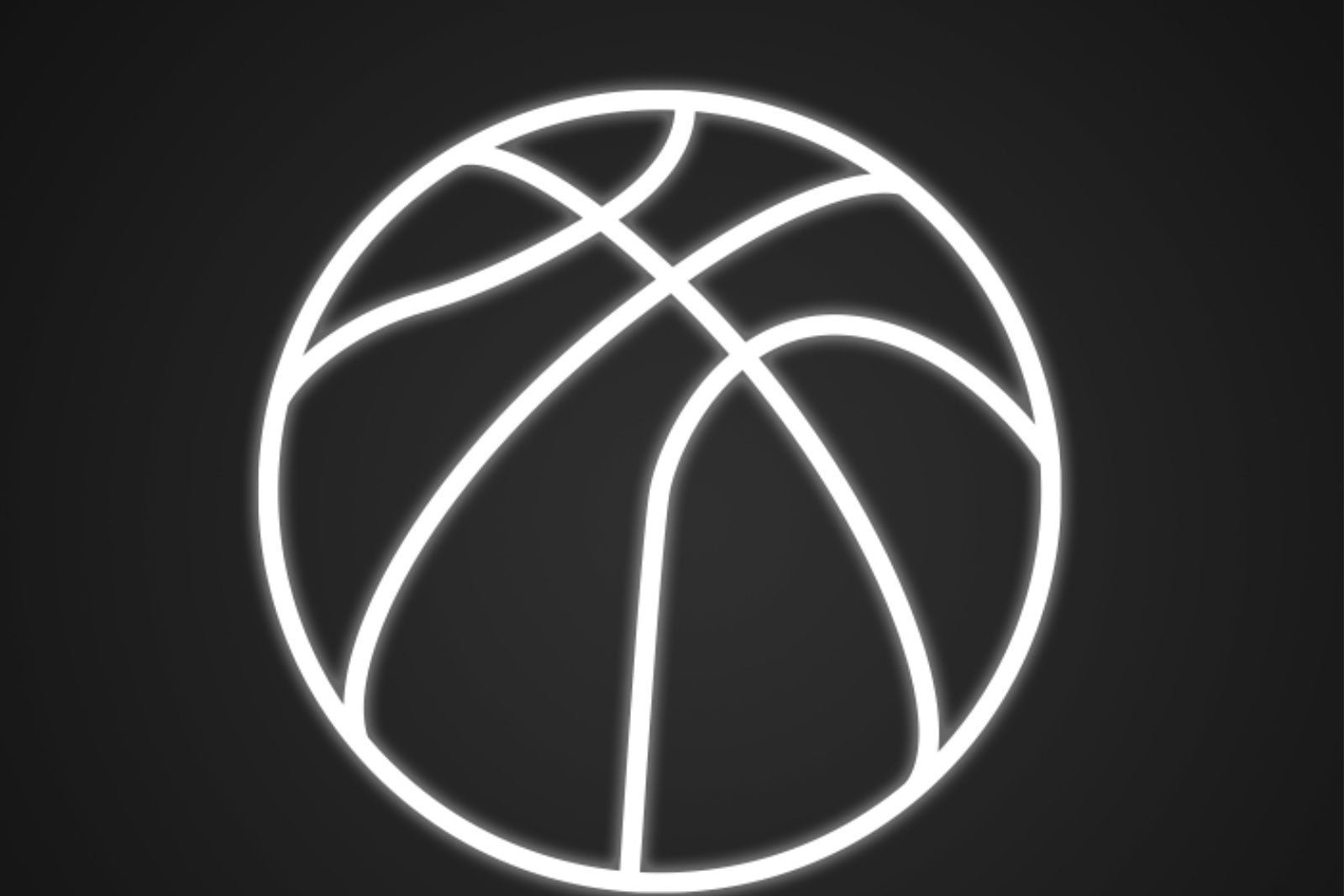Basketball neon sign hire for sports-themed parties, birthdays and event backdrops in Auckland by Mad Dog Backdrops.