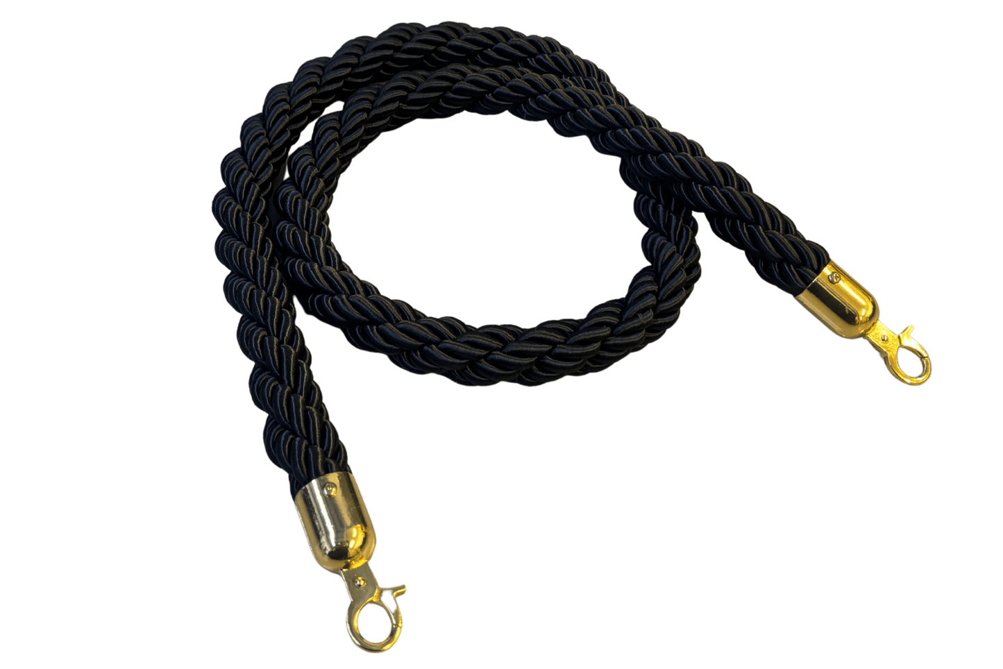 Black bollard rope for event crowd control and VIP entrance