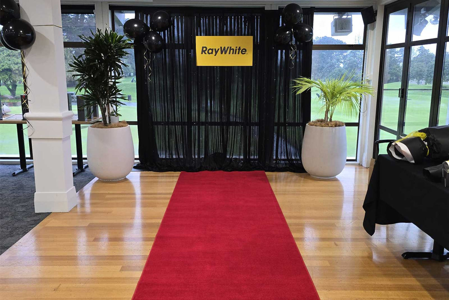 Hire black curtains for corporate activations, networking events, and branded photo areas