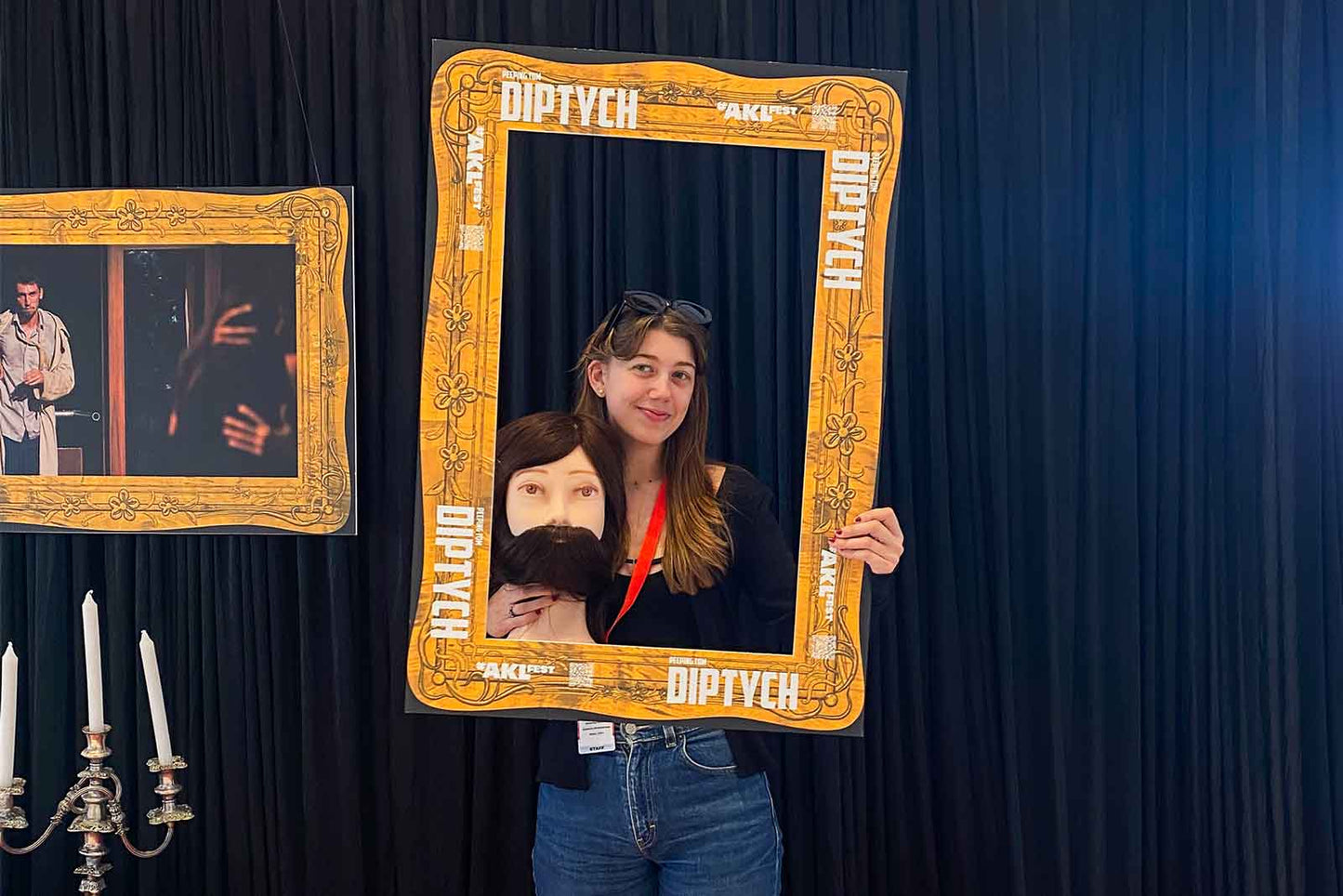 Black curtain backdrop for hire creating sleek and professional event décor