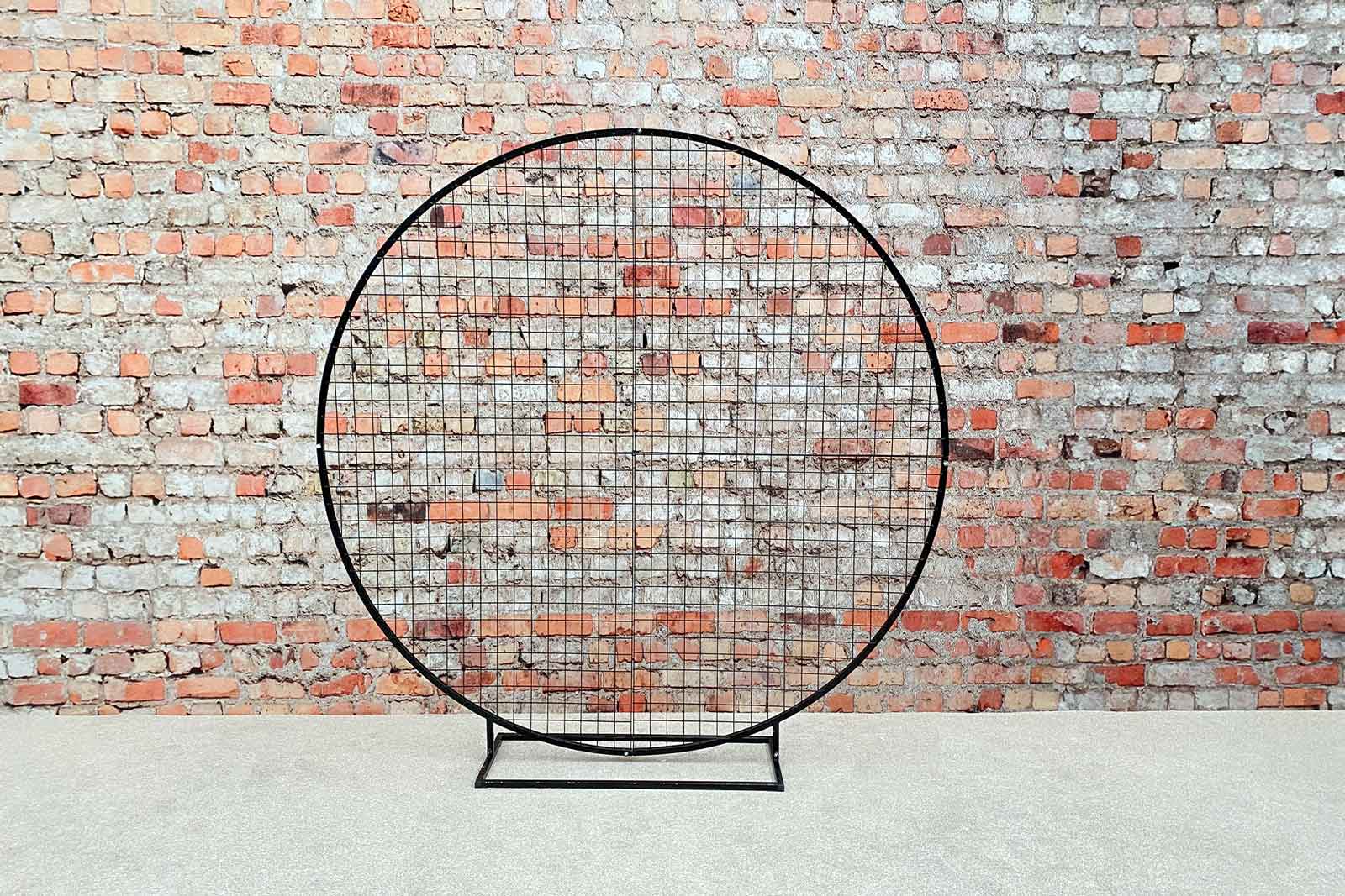 Black mesh circle backdrop for parties or event décor