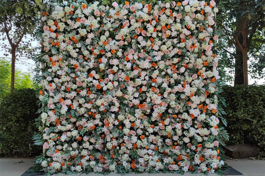 Colorful flower wall, baby shower  backdrop for parties, gatherings, and photo booths