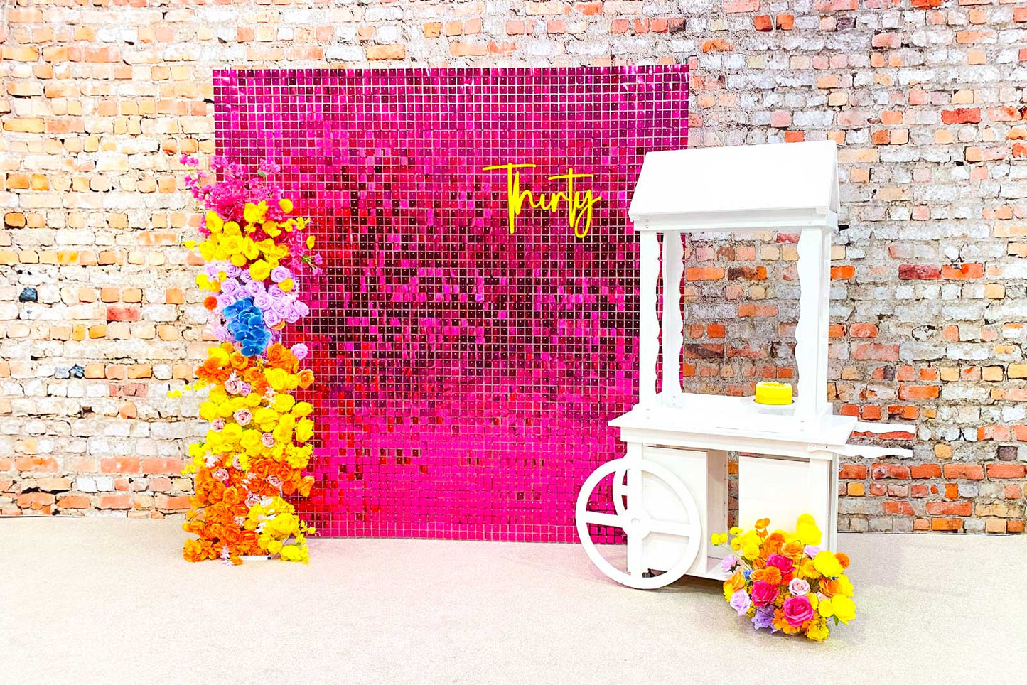 Colourful candy cart for birthdays, celebrations, and fun event styling