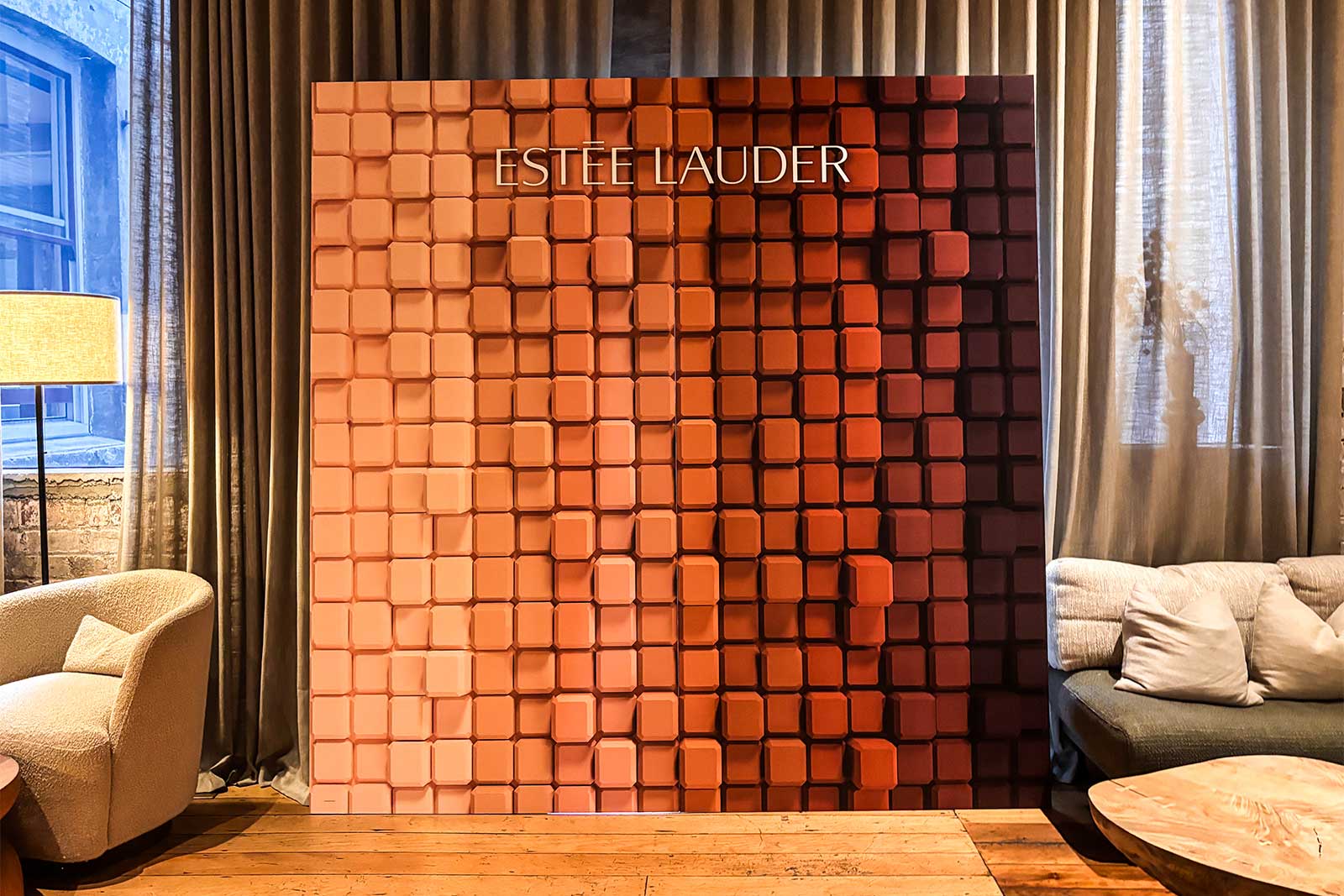 Corporate media wall backdrop setup for a business event in Auckland, ideal for branding, photography, and sponsor logos.