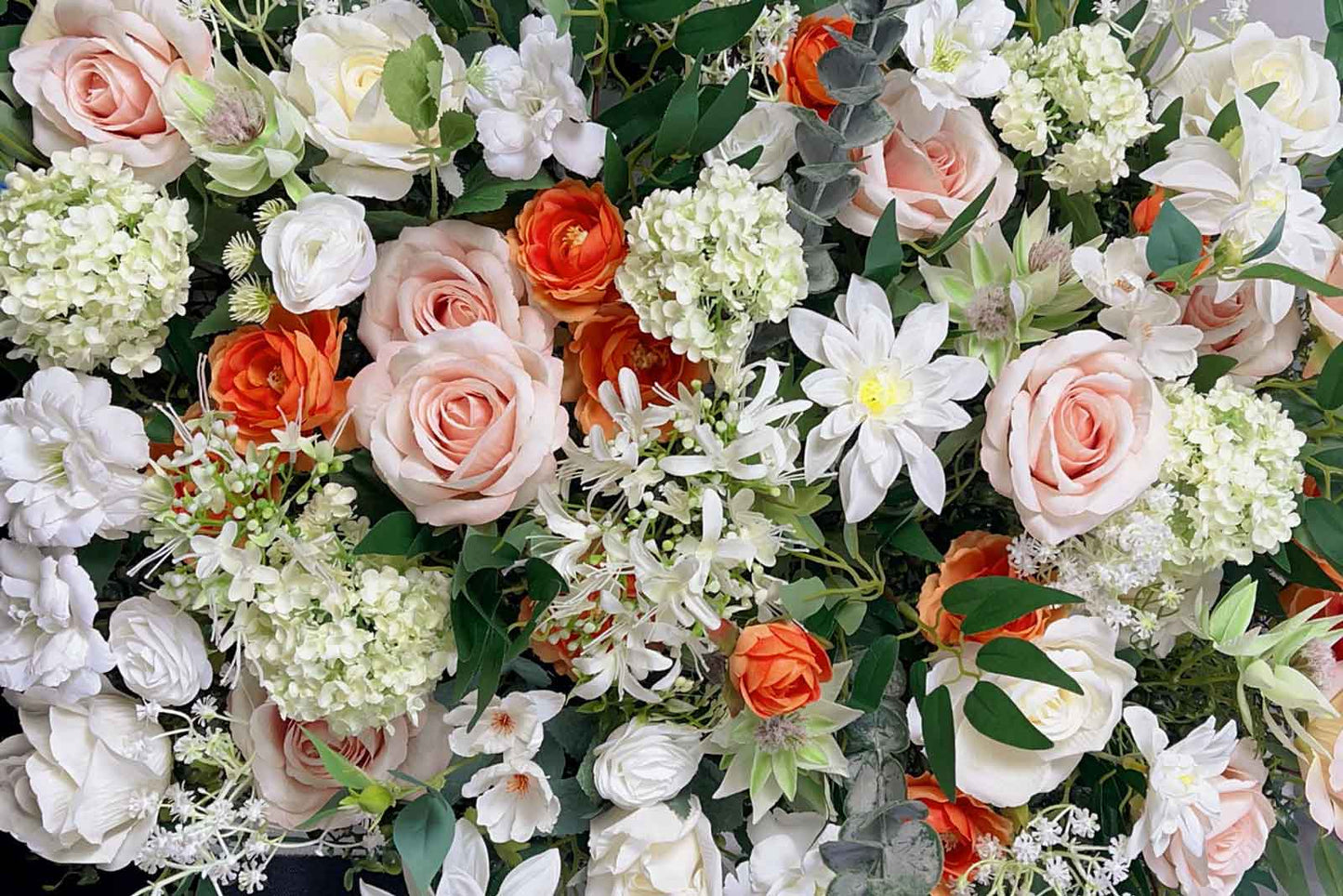 Decorative floral wall backdrop for celebrations and photography