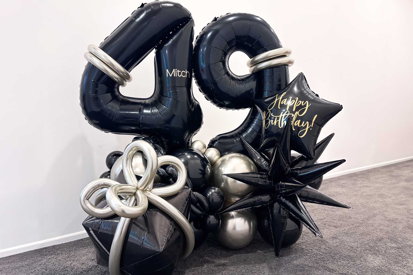 Elegant premium bouquet balloon stack for hire to enhance event décor and styling