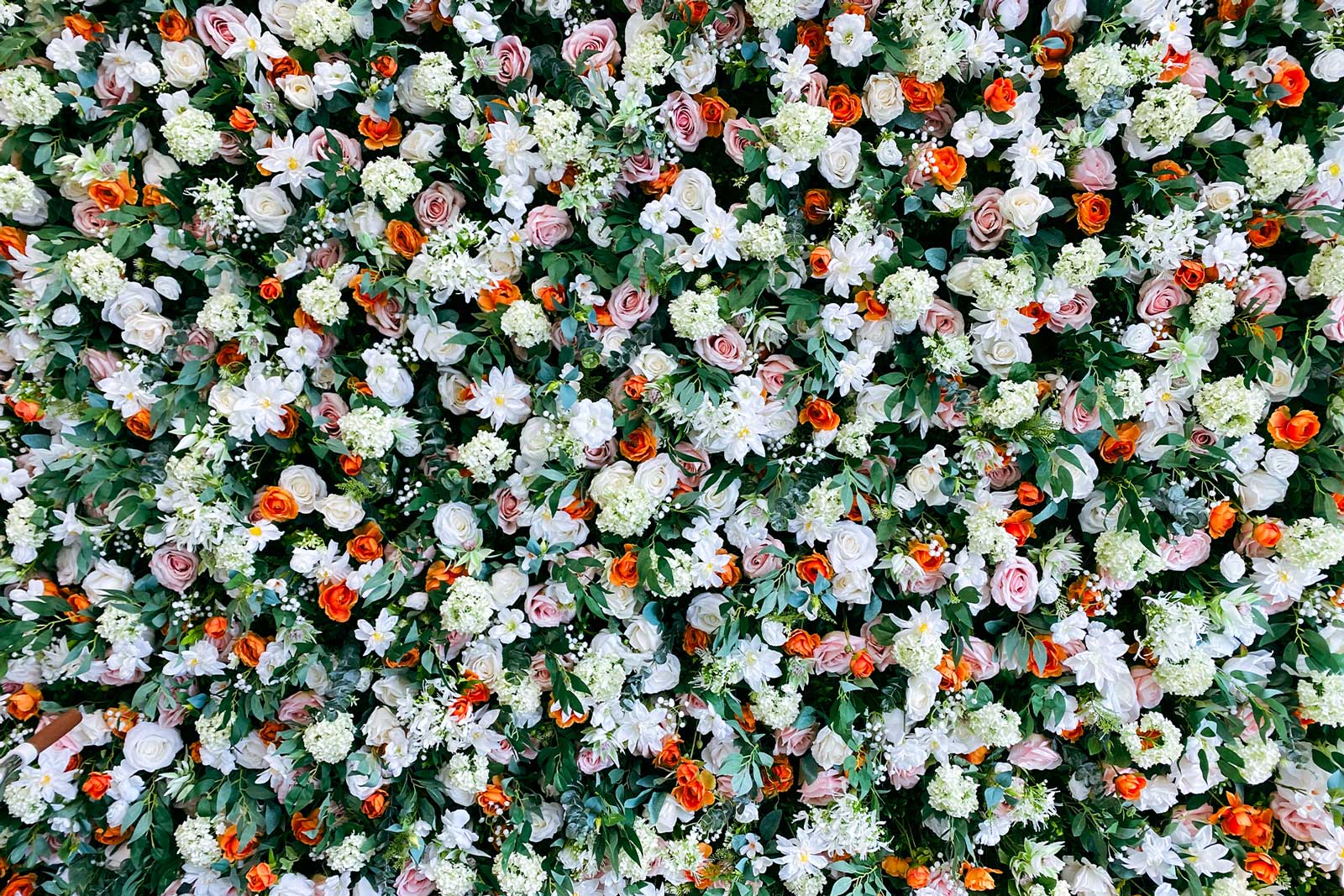 Floral wall backdrop for event décor, photoshoots, and special occasions