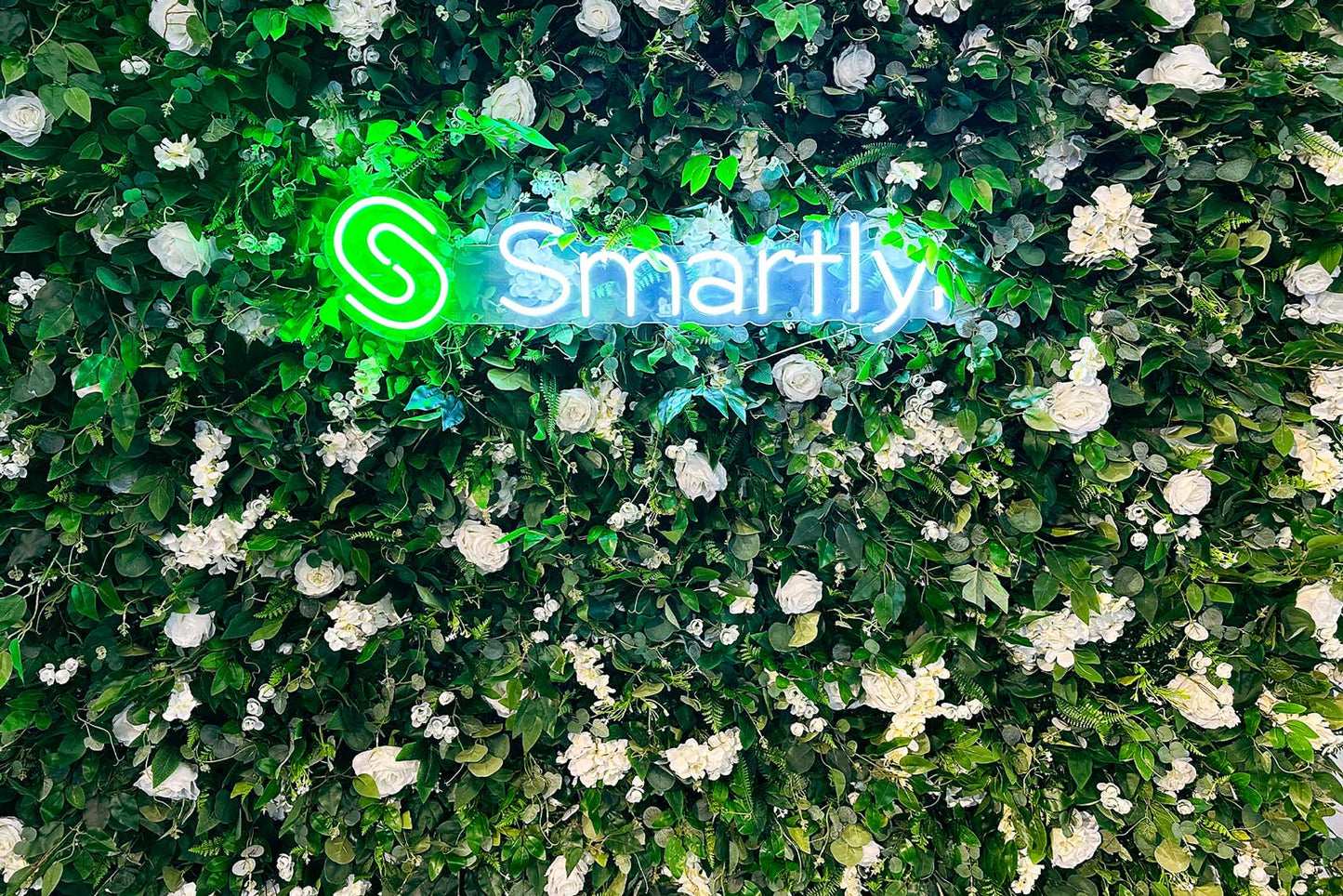 Flower wall backdrop for corporate events, conferences, and business functions in Auckland NZ