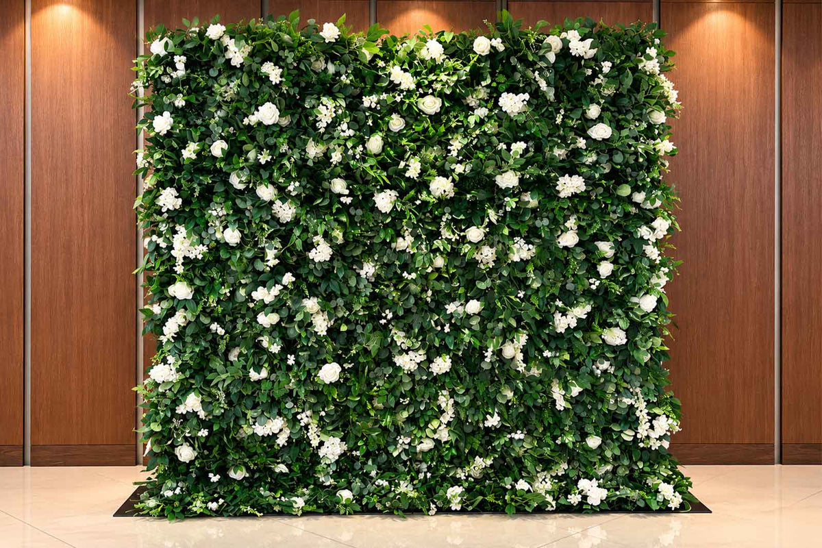 Flower wall backdrop hire for weddings, parties and special events in Auckland