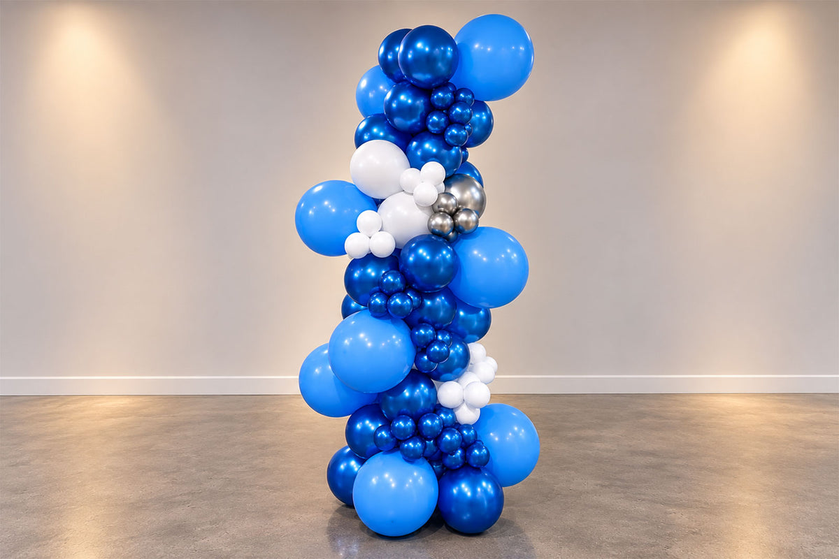 Freestanding balloon garland display for event styling and celebrations