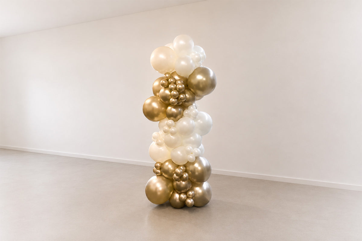 Freestanding balloon garland in stylish event décor display