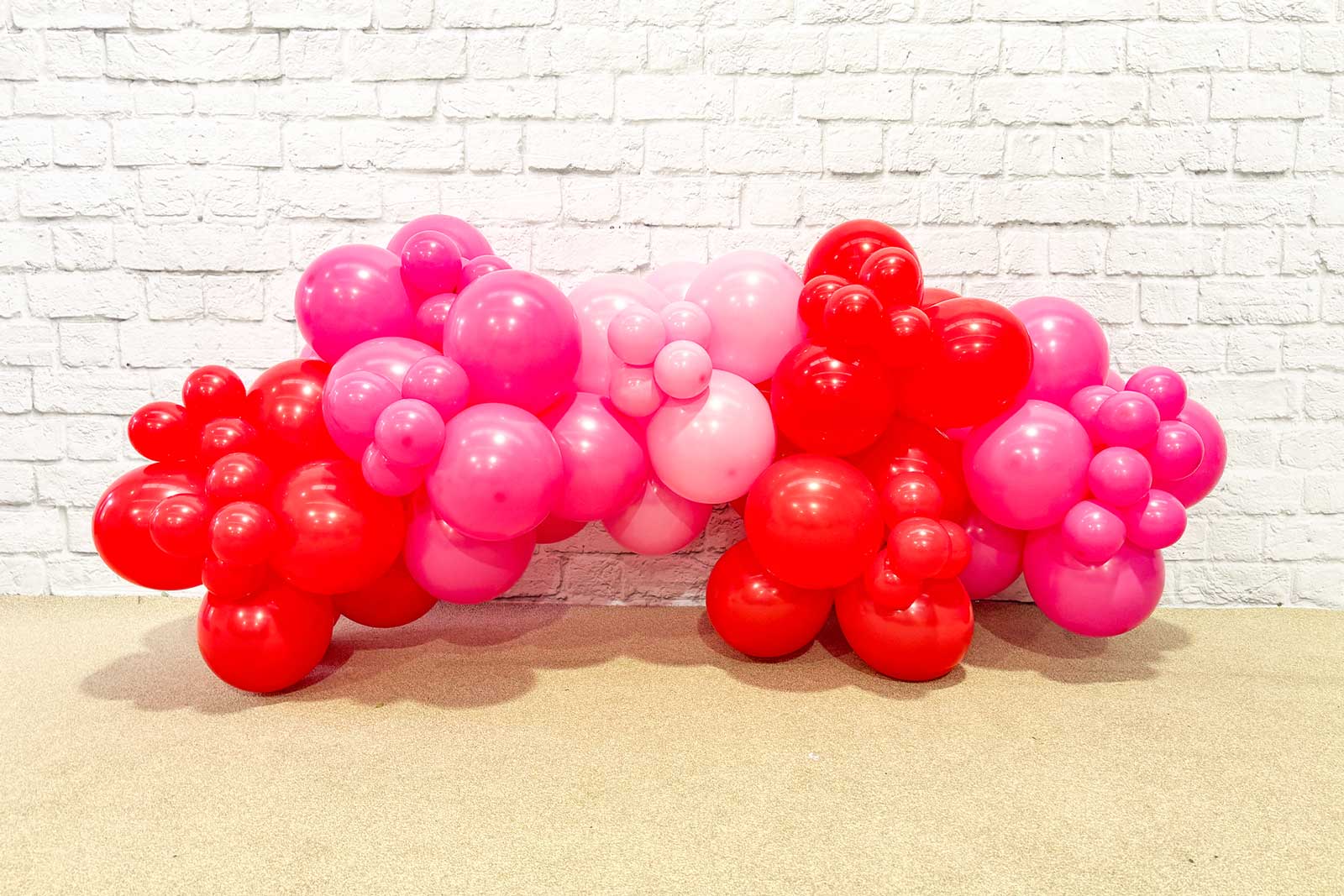 Grab and go balloon garland for hire, ready-made for parties and event décor