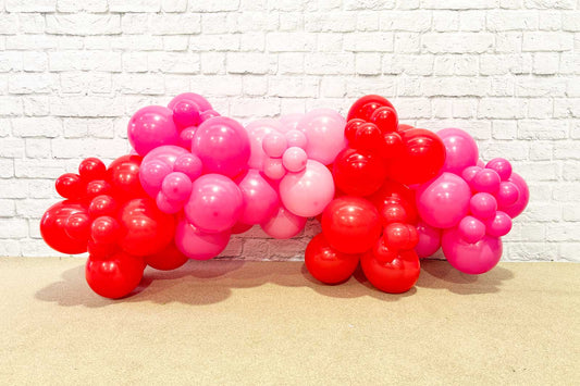 Grab and go balloon garland for hire, ready-made for parties and event décor