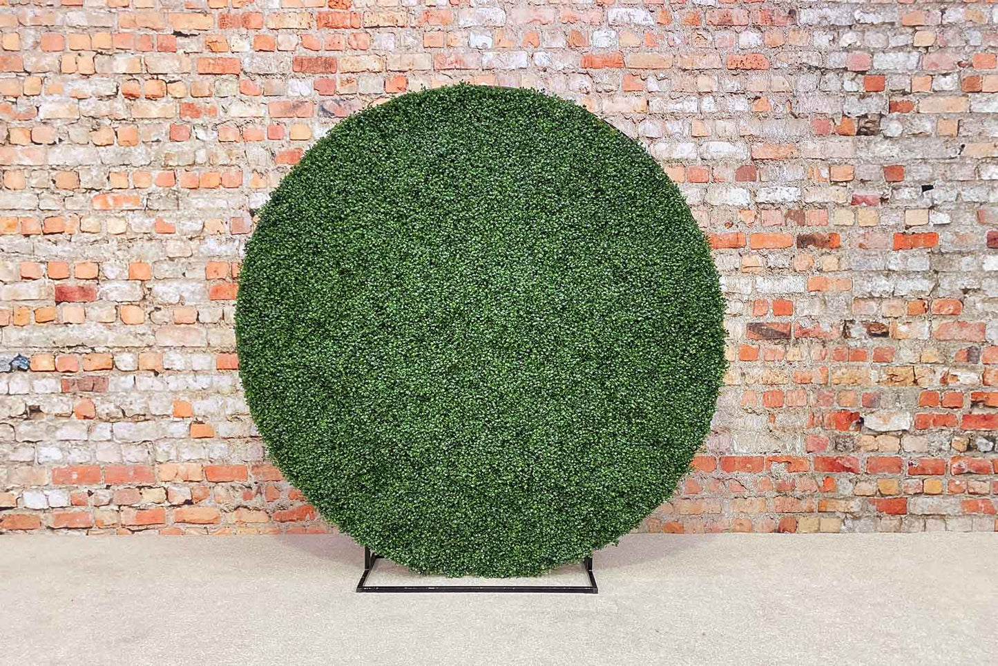 Green circle backdrop creating a fresh and modern photo area for events