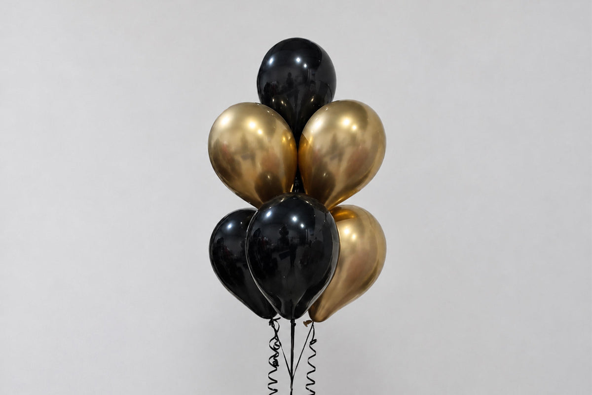 Helium balloon bunch for elegant event and party décor, gatsby, bond, Oscar