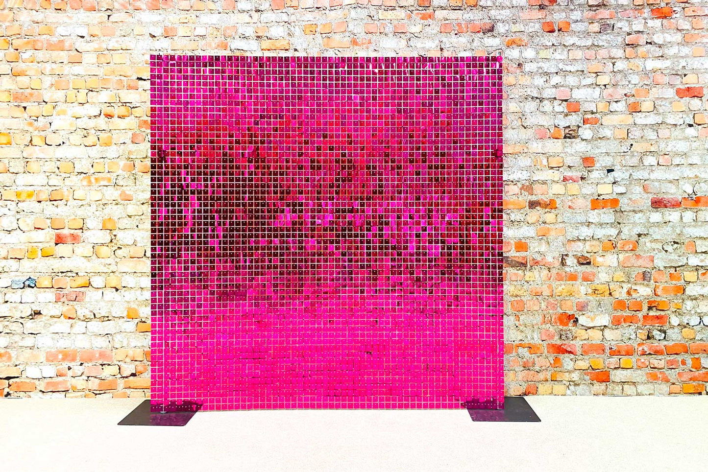 Hot pink shimmer wall backdrop for stylish and modern corporate celebrations