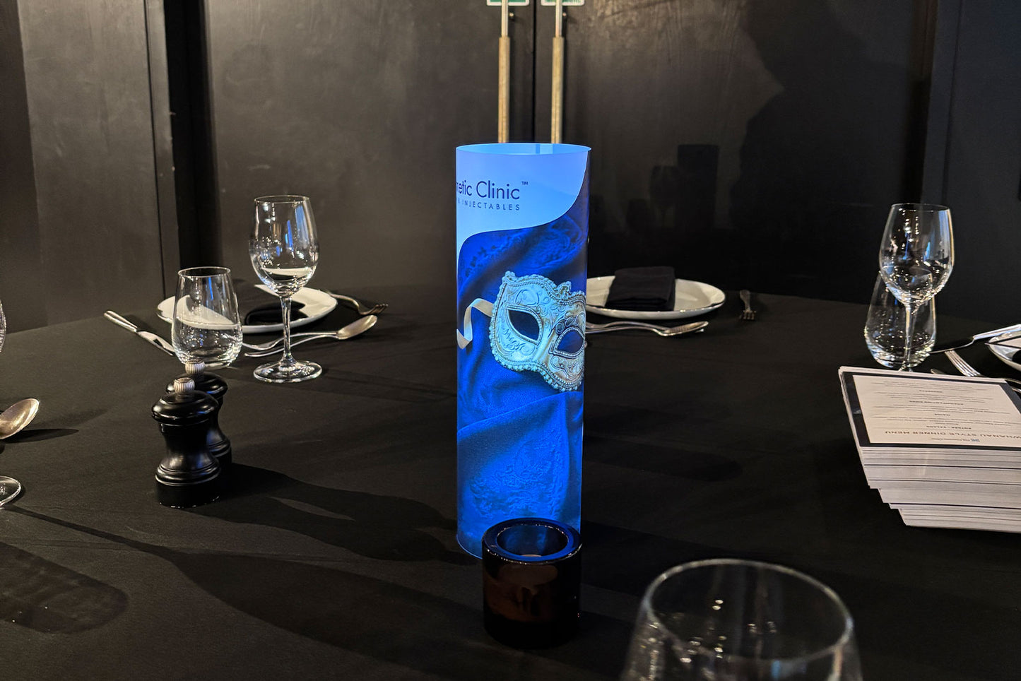 Light up centrepieces for event styling and table décor at weddings and special occasions