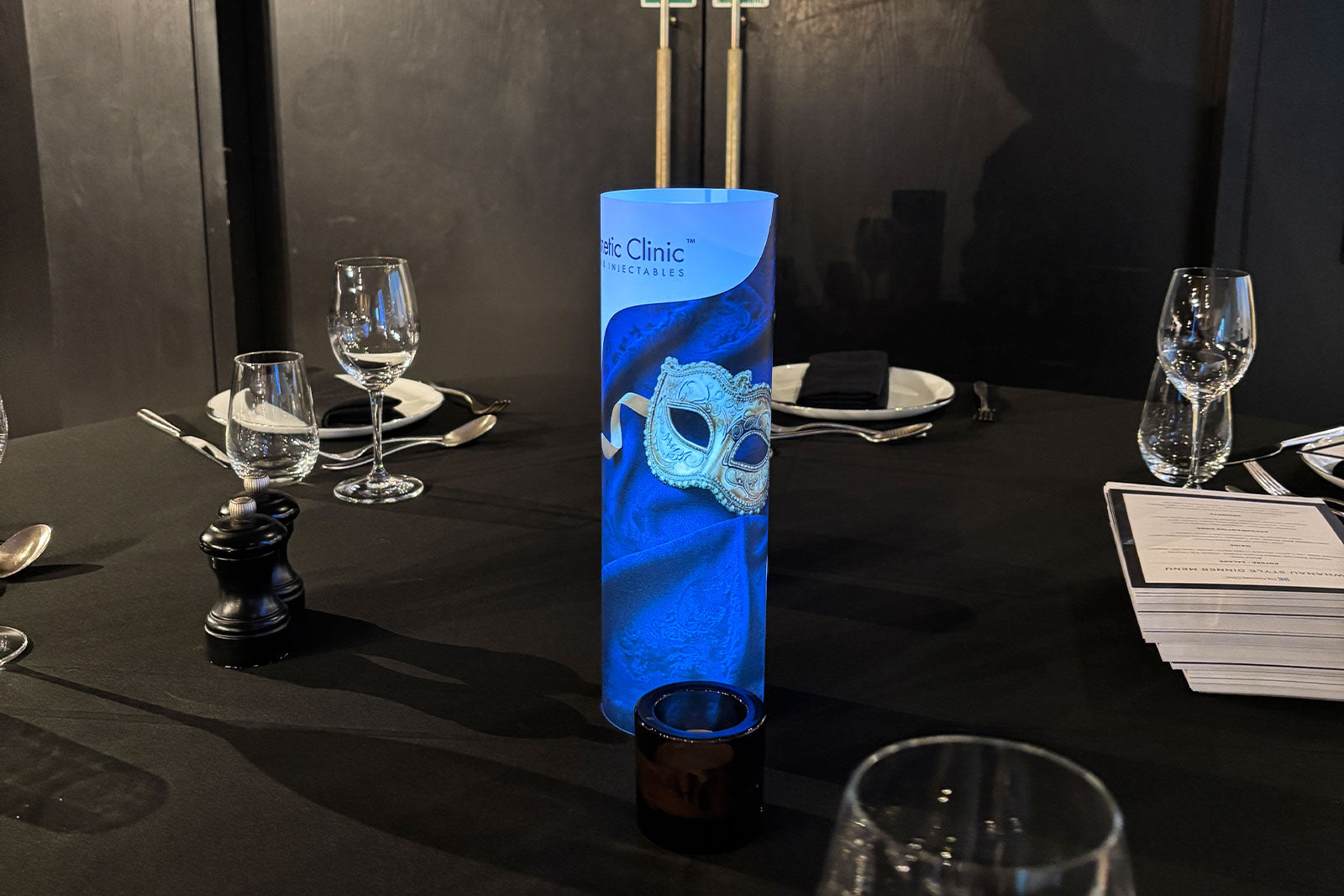 Light up centrepieces for event styling and table décor at weddings and special occasions