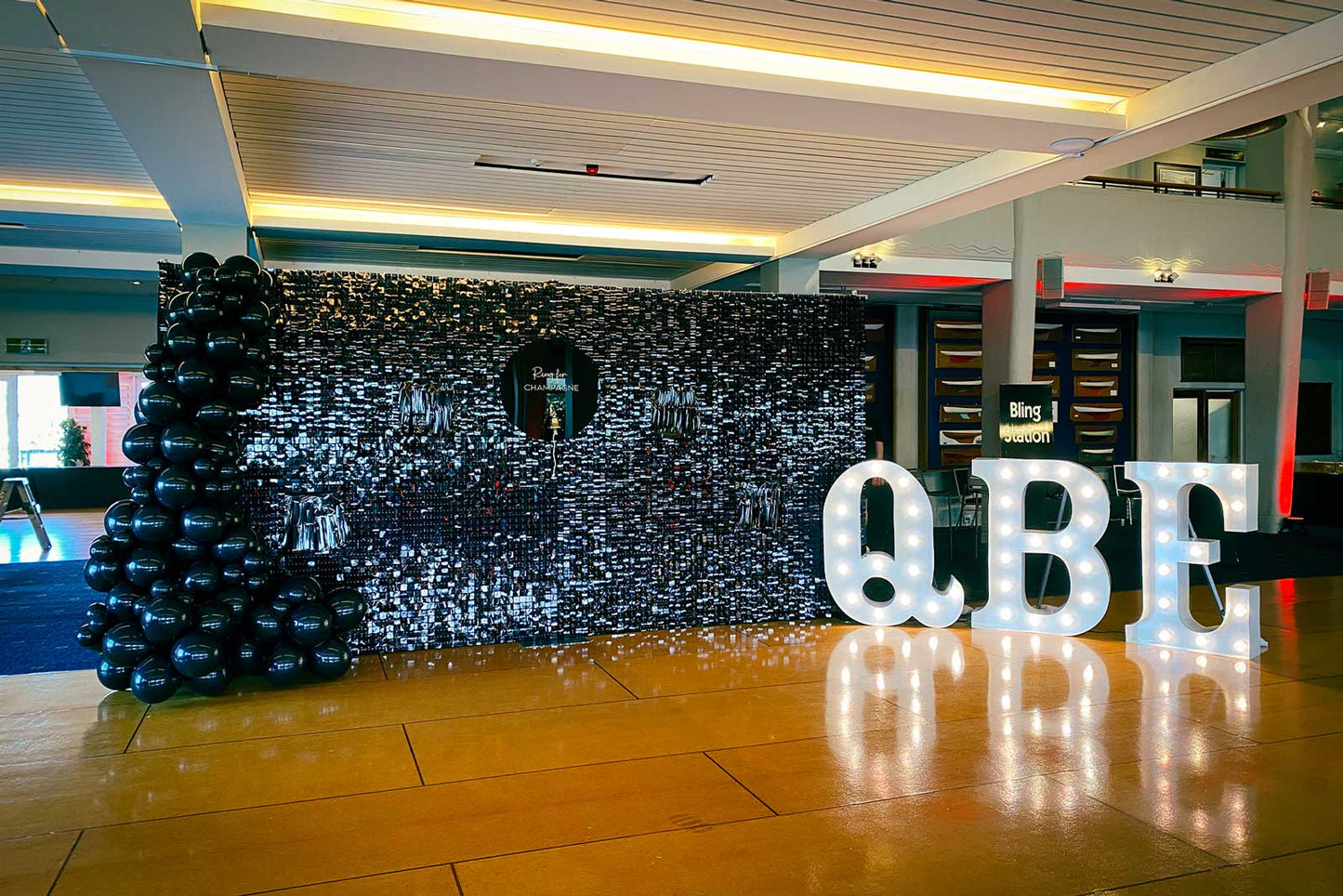 Live champagne wall activation set up for a corporate event in Auckland New Zealand