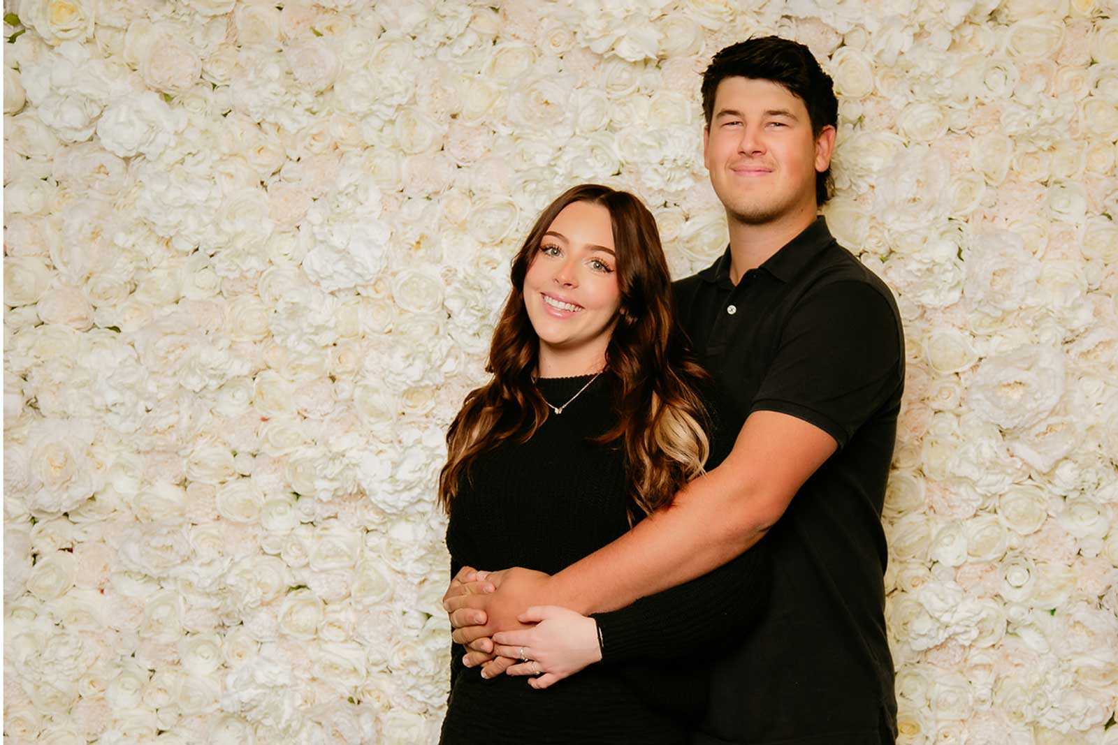 Luxury white flower wall backdrop for adult birthday events