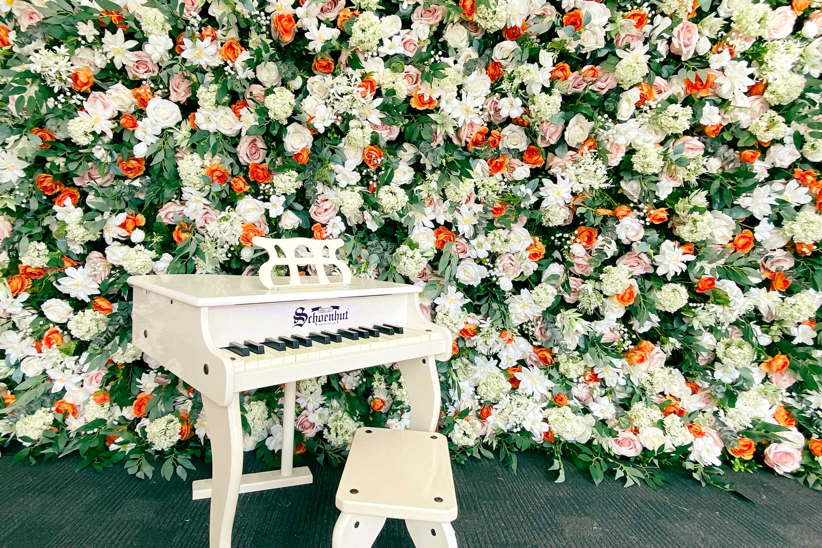 Luxury flower wall backdrop for weddings, birthdays, and corporate events