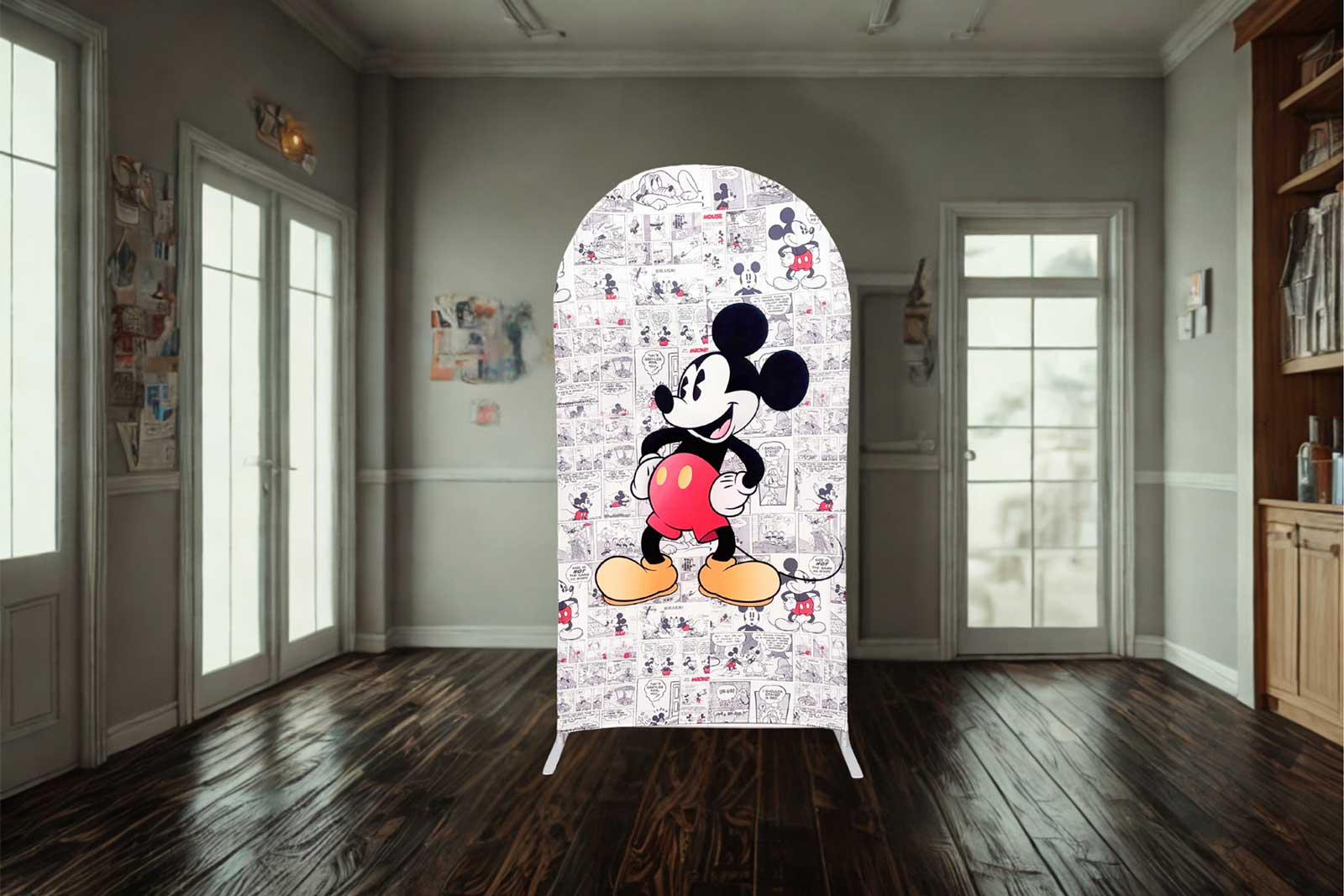 Mickey Mouse-themed backdrop for kids' birthday party or event