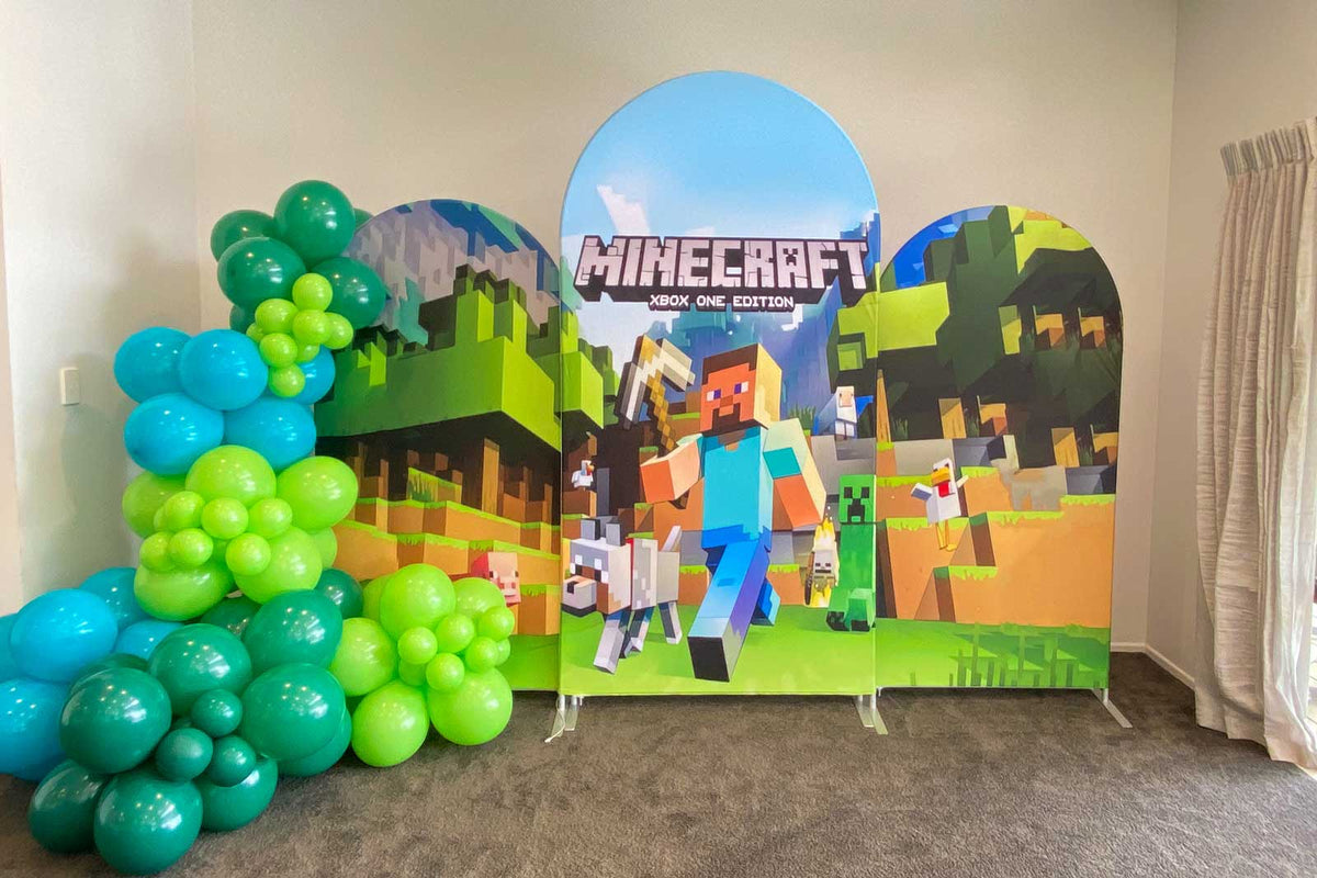Minecraft Backdrop Hire Auckland | Kids Party Themed Backdrop Rental NZ ...