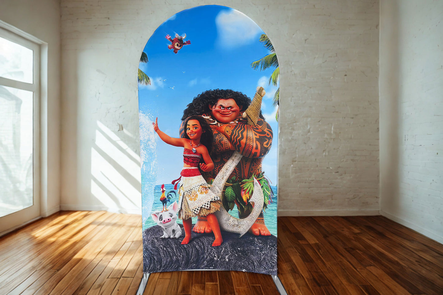 Moana-themed backdrop for kids' birthday party or tropical event