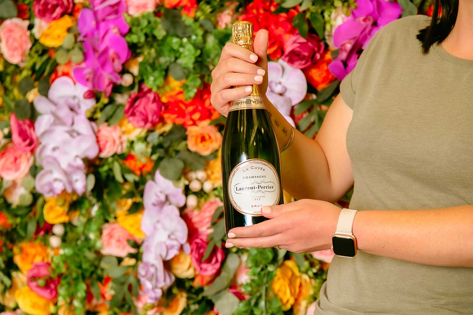 Professional floral wall backdrop for office events and company celebrations