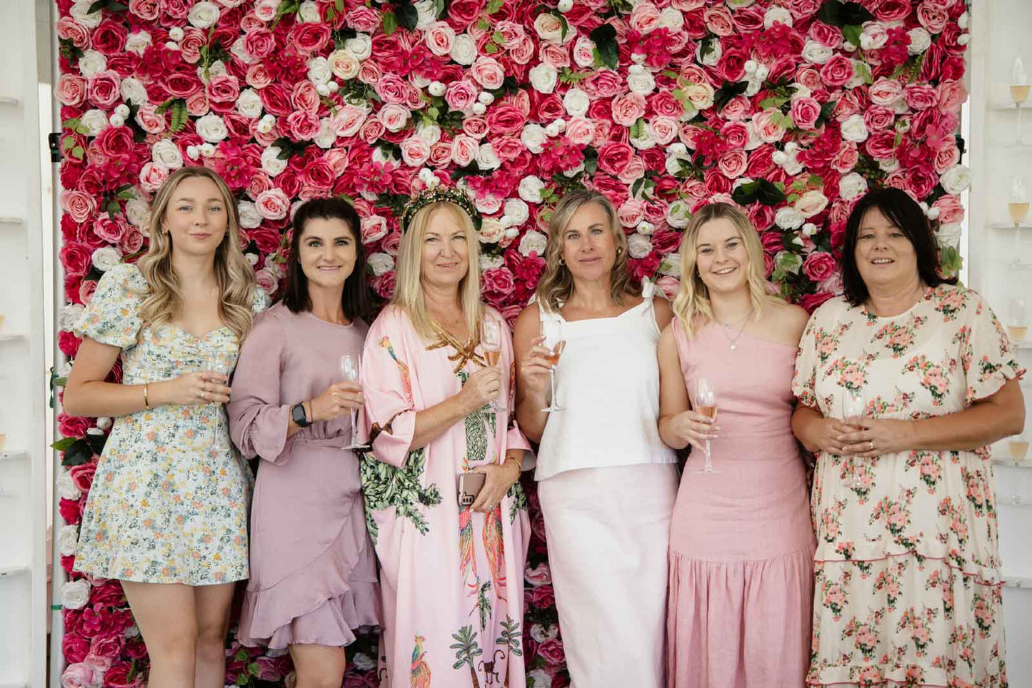 Versatile pink and white flower wall for corporate and private events