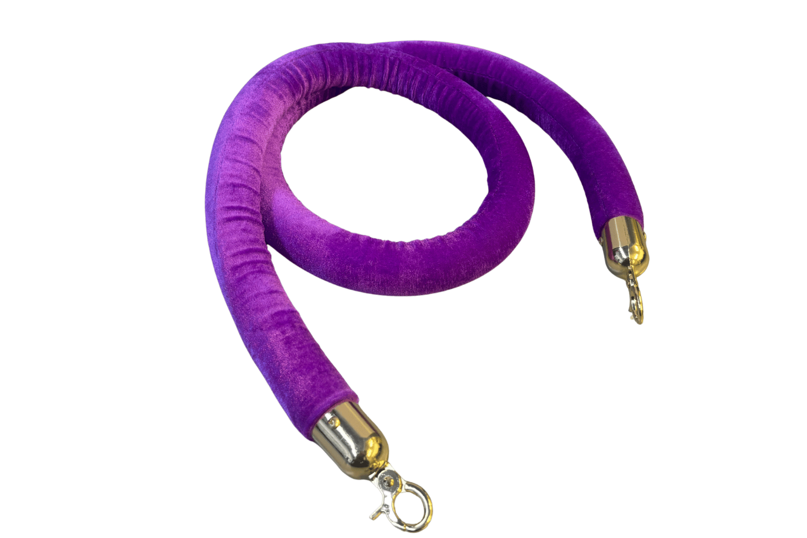 Purple bollard rope for event crowd control and VIP entry