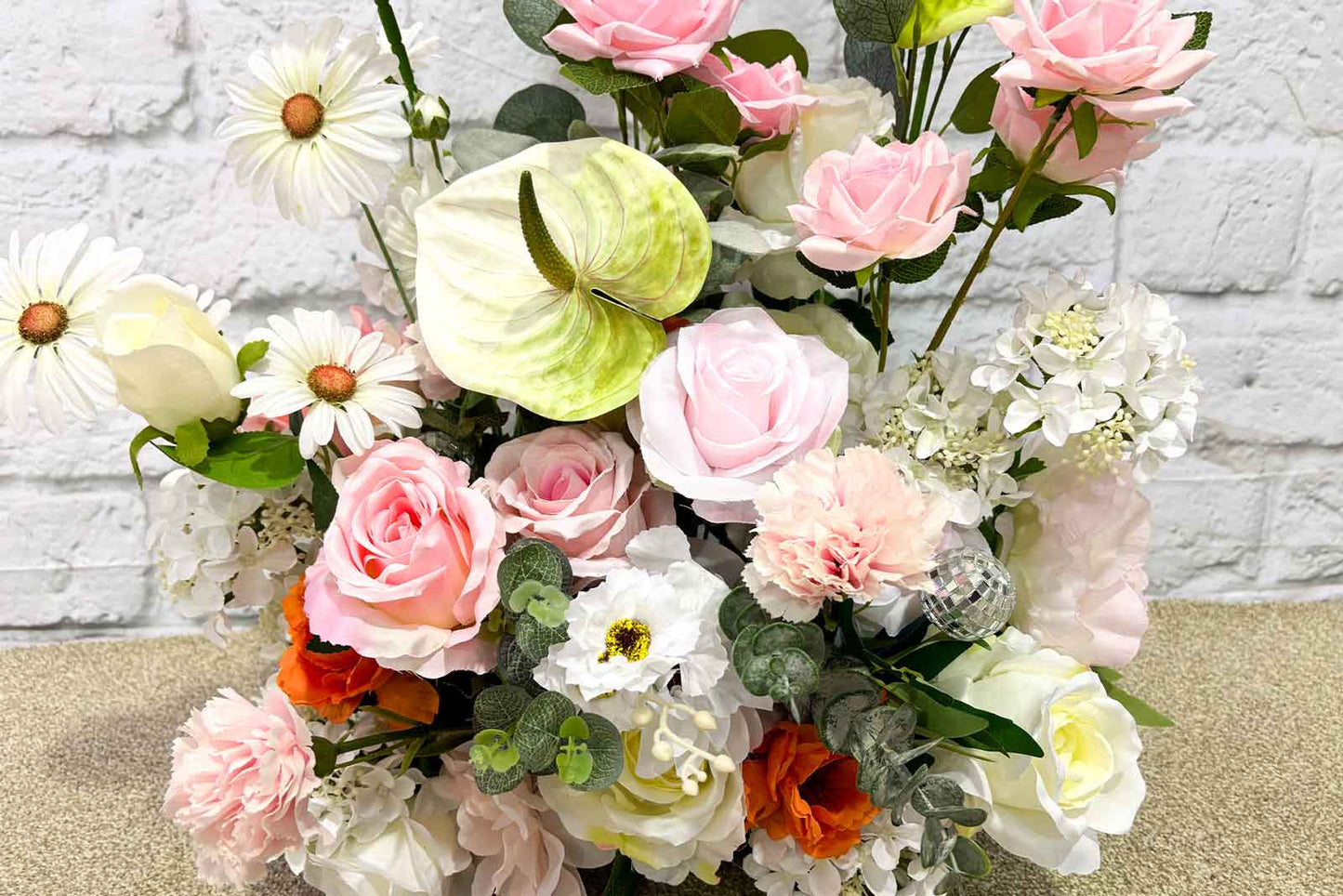 Realistic artificial flowers for hire for weddings, parties, and celebrations