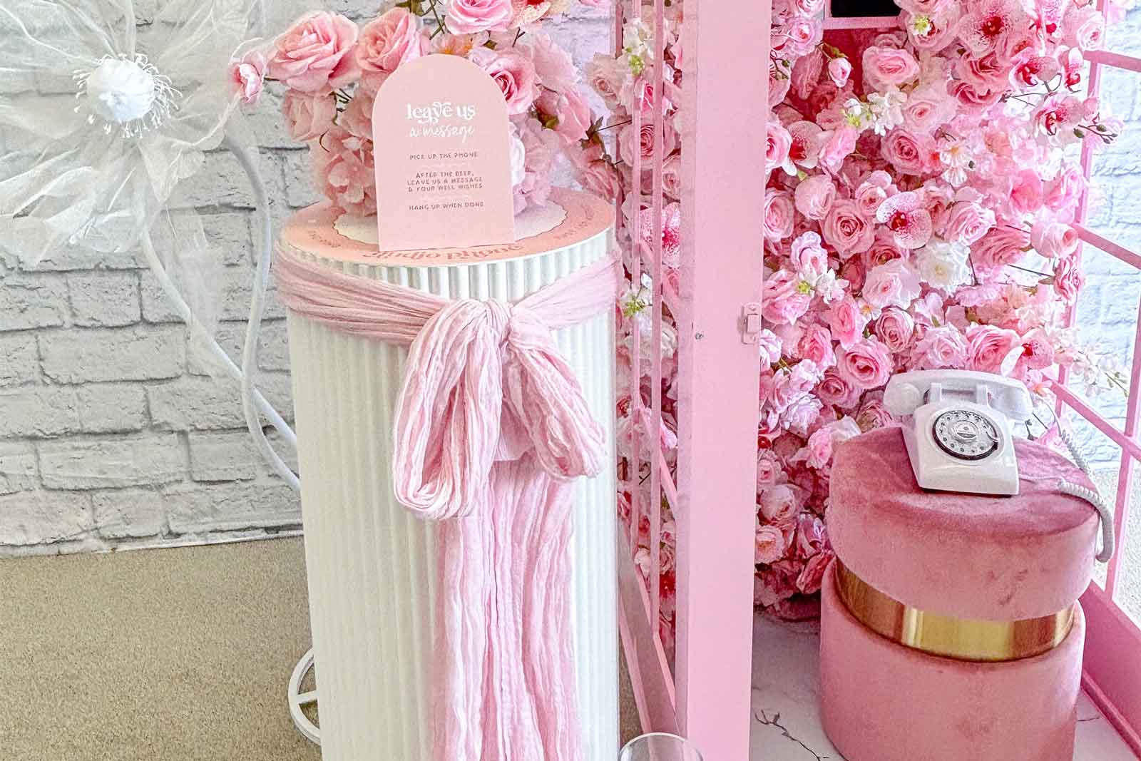 Ribbed white plinths for hire NZ styled for events and photo areas